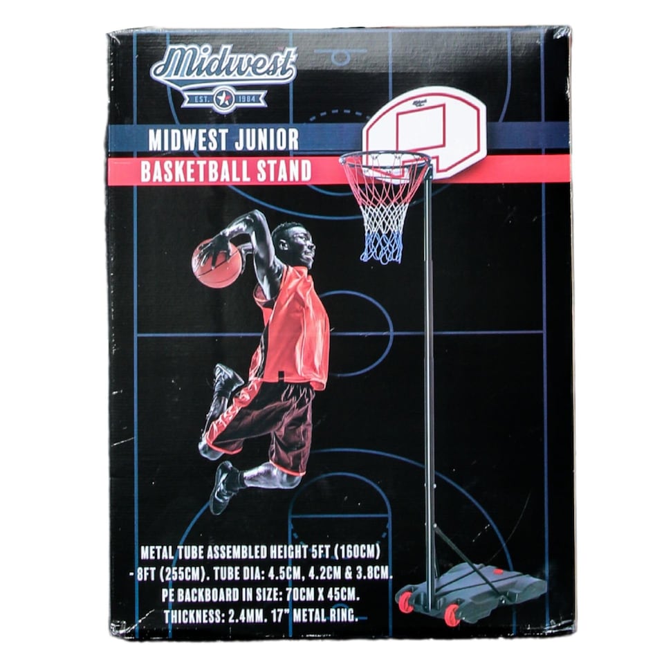 image 1 of Midwest Junior Basketball Stand (5Ft - 8Ft), White