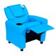 image 1 of HOMCOM Kids Recliner Chair w/ Cup Holder, PU Leather Children Lounger, Blue Blue