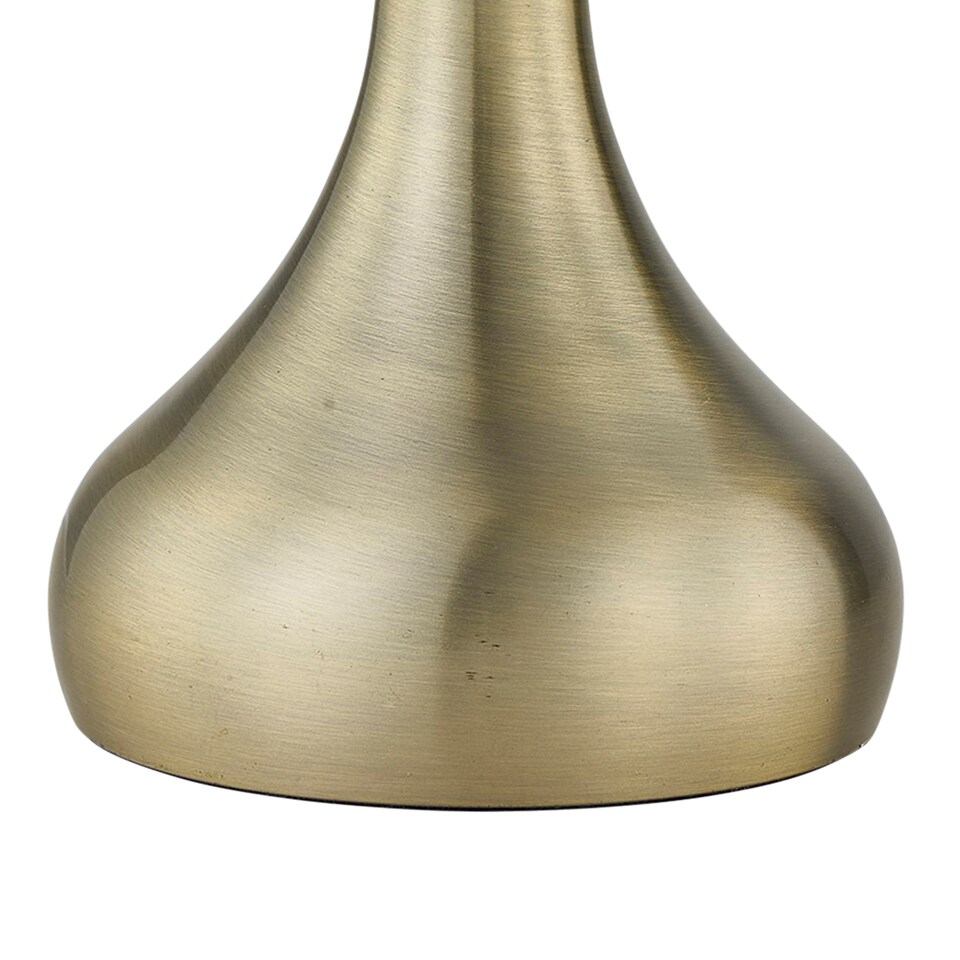 image 1 of Set of 2 Romana - Antique Brass Touch Table Lamp with Linen Shades