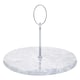 image 1 of Salerno Grey Marble Cake Stand With Silver Handle Grey