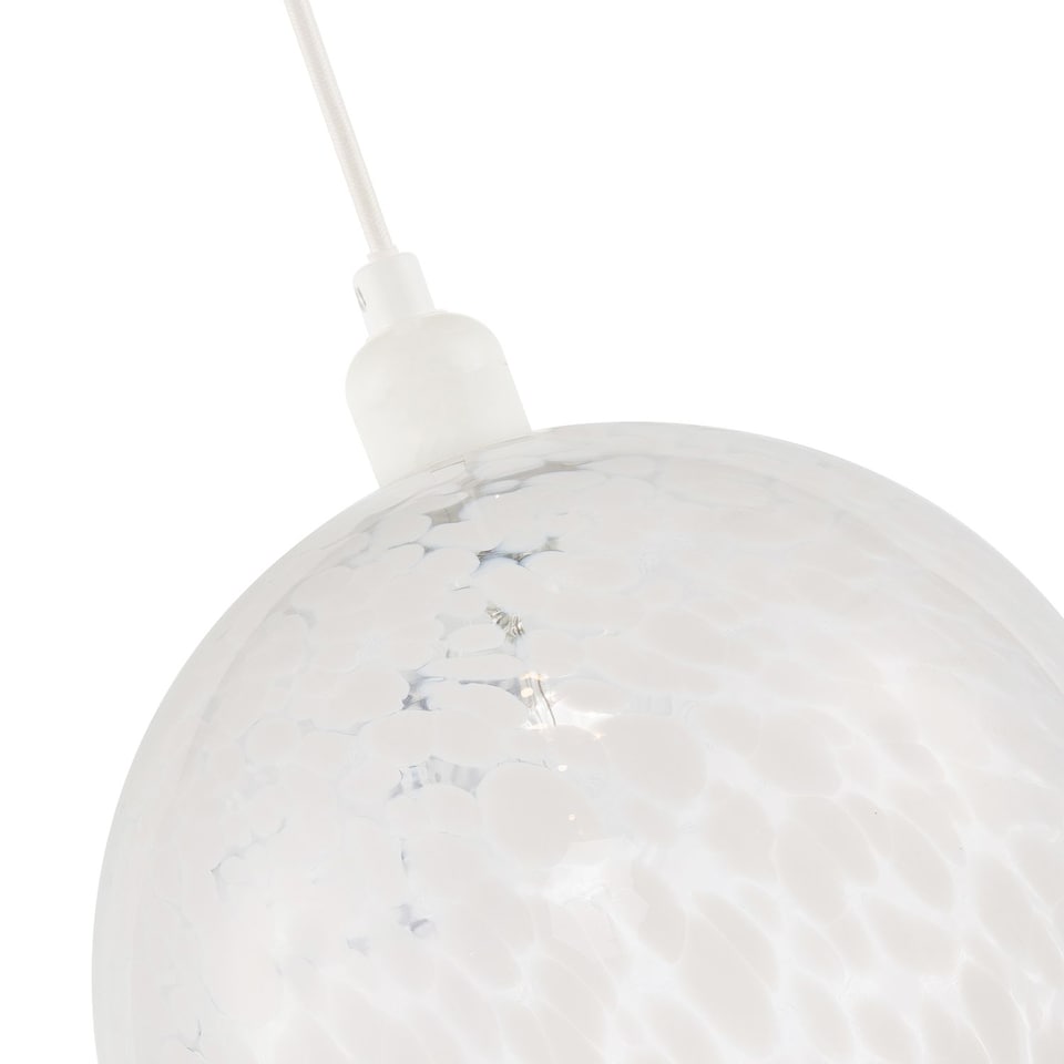 image 1 of Modern Opal White Snowflake 25cm Glass Pendant Ceiling Lighting Shade | White | White | 1