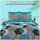 image 6 of VELVETIO Jake Complete Duvet Cover Set with Fitted Sheet Soft Printed Bedding Bedset Blue | King