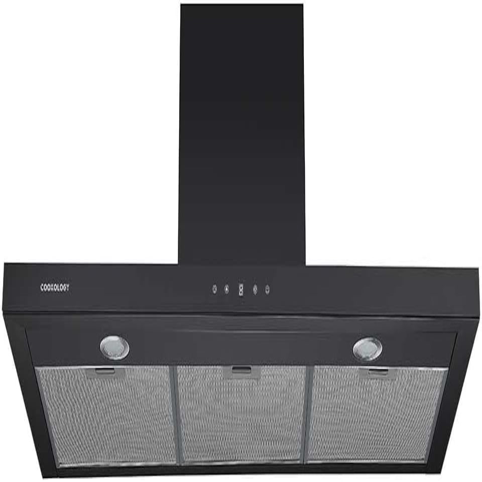 image 1 of Cookology 90cm Black Chimney Cooker Hood - Energy Rating A++