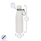 image 6 of Harbour Housewares Stainless Steel Water Bottle with Carabiner Clip - 500ml - Matt White | White | Matt White | One Size