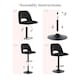 image 10 of SONARA Set of 3 Adjustable Velvet Upholstered Breakfast Bar Stools | Black