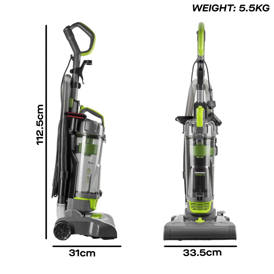 image 1 of Daewoo Tornado F2 Bagless Upright Vacuum Cleaner 400W 4L Pet Turbo Brush 7m