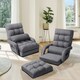 image 4 of COSTWAY 2 IN 1 Folding Lazy Sofa Lounger Adjustable Black Grey
