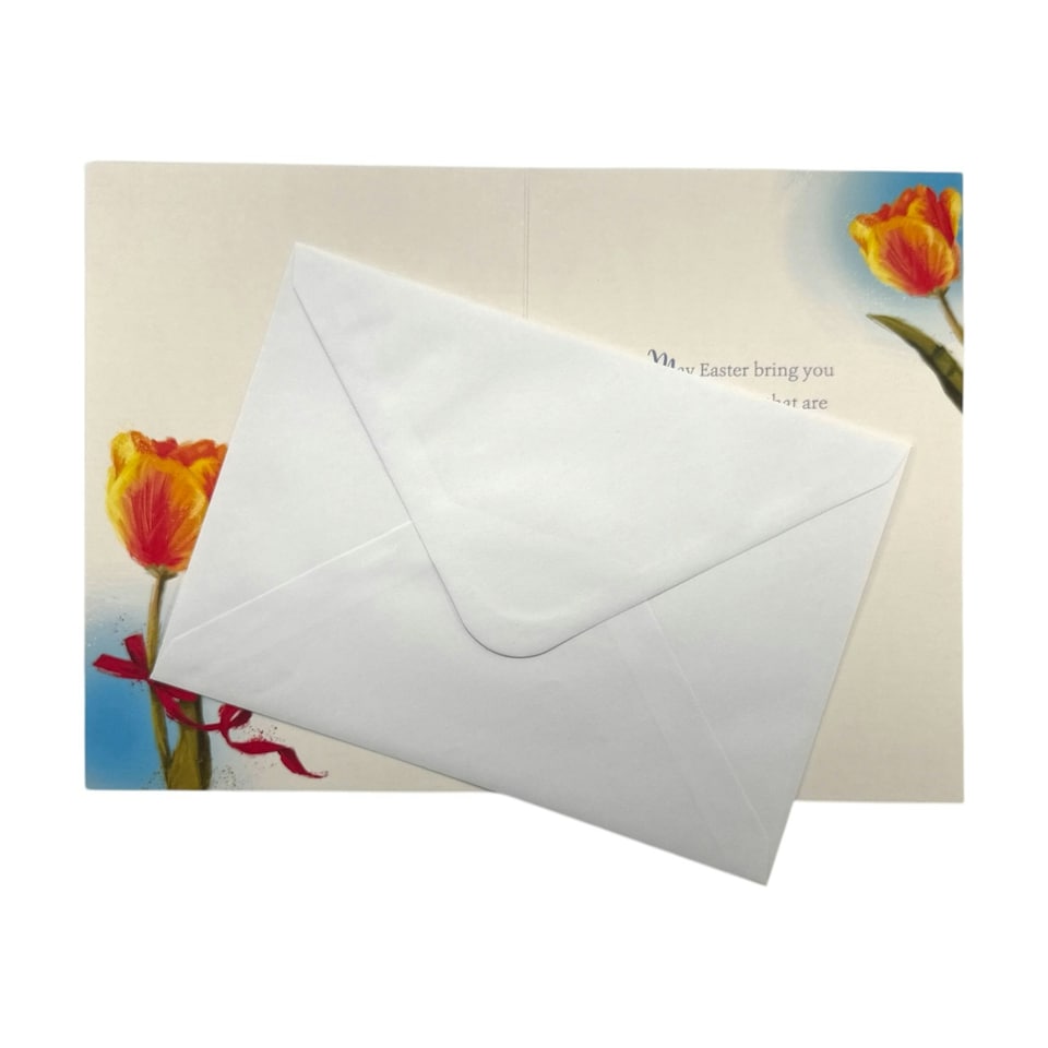 image 1 of From All The Family Beautiful Orange Tulip Flower Design Easter Card