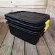 image 3 of 2 x 24L Heavy Duty Storage Boxes, Sturdy, Lockable, Stackable and Nestable Design Storage Chests with Clips in Black