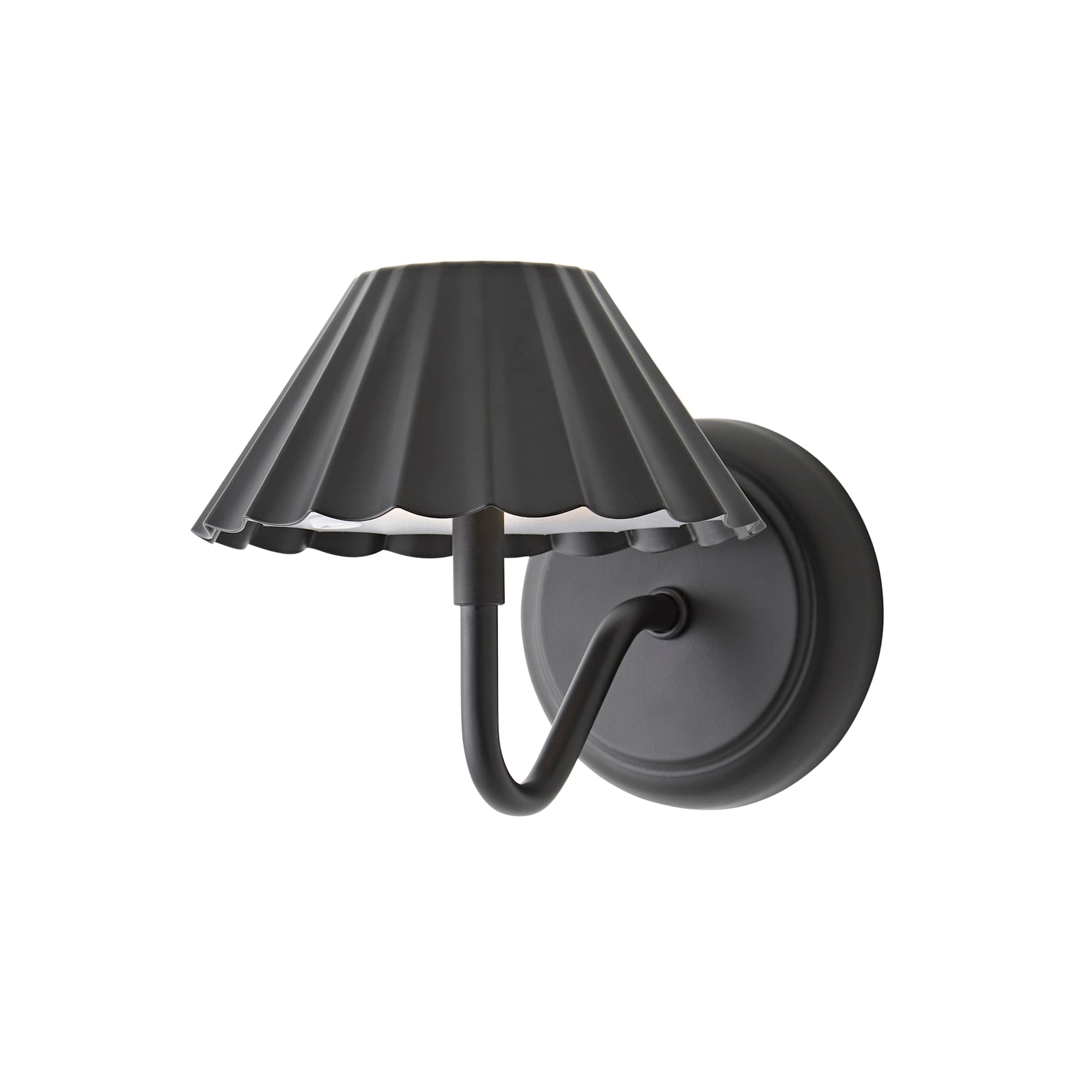 ValueLights Avery Portable Rechargeable Easy Fit Wall Light Fitting in Black