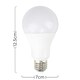 image 2 of ValueLights 8 Pack E27 White Plastic GLS LED 15W Cool White 6500K 1520lm Light Bulb