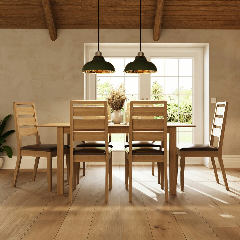 image 1 of Taberno Oak Large 1.4M Extending Dining Table Natural Orange
