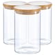 image 1 of Argon Tableware Scandi Glass Storage Jars with Wooden Lids - 1 Litre - Pack of 3
