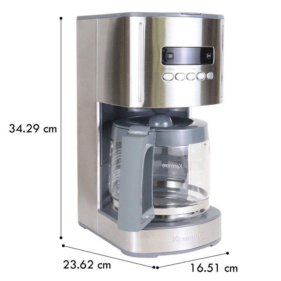 image 1 of Kenmore Aroma Control Programmable 12-cup Coffee Maker, Silver/Stainless
