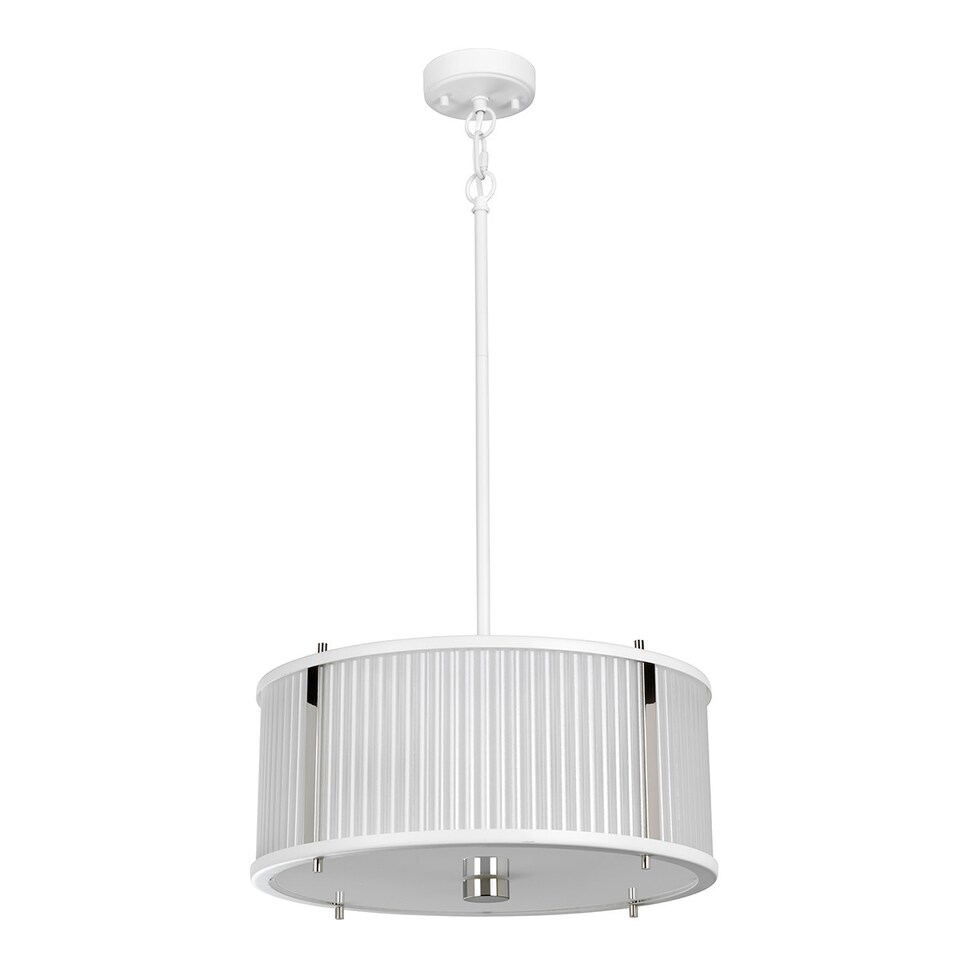image 1 of Corona Cylindrical 3 Light Pendant, White Polished Nickel