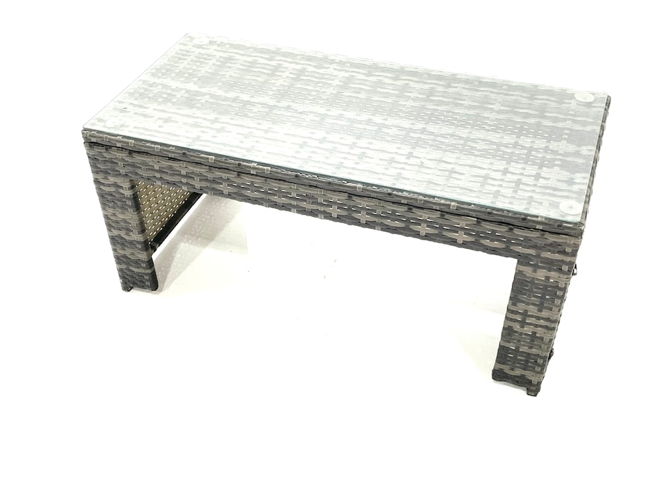 image 1 of Fimous Outdoor Garden Furniture Set 10 Seater Rattan Sofa Set with Coffee Table 3 Footstools Armchair 2 Side Tables Dark Grey Mixed