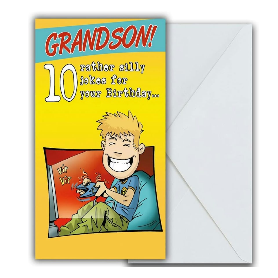 Grandson Birthday Card, Funny Birthday Card Grandson, Happy Birthday Grandson Card Boy, Greetings Card, 130x235mm, multi