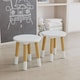 image 5 of Kids Wooden Stool Seat Round Chair Toddlers Kids Small Children Home Nursery - White | White | 4 White