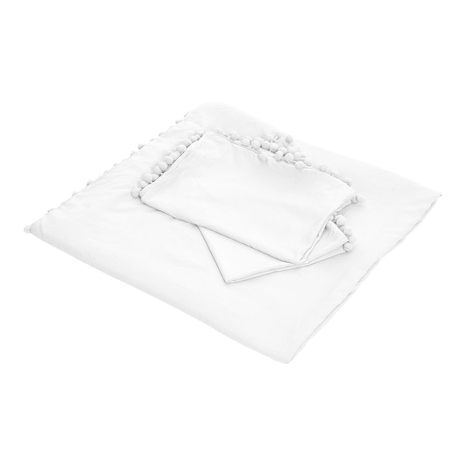 image 1 of Living and Home 3Pcs Bedding Solid Duvet Cover with 2 Pillowcase Set,White | White | King