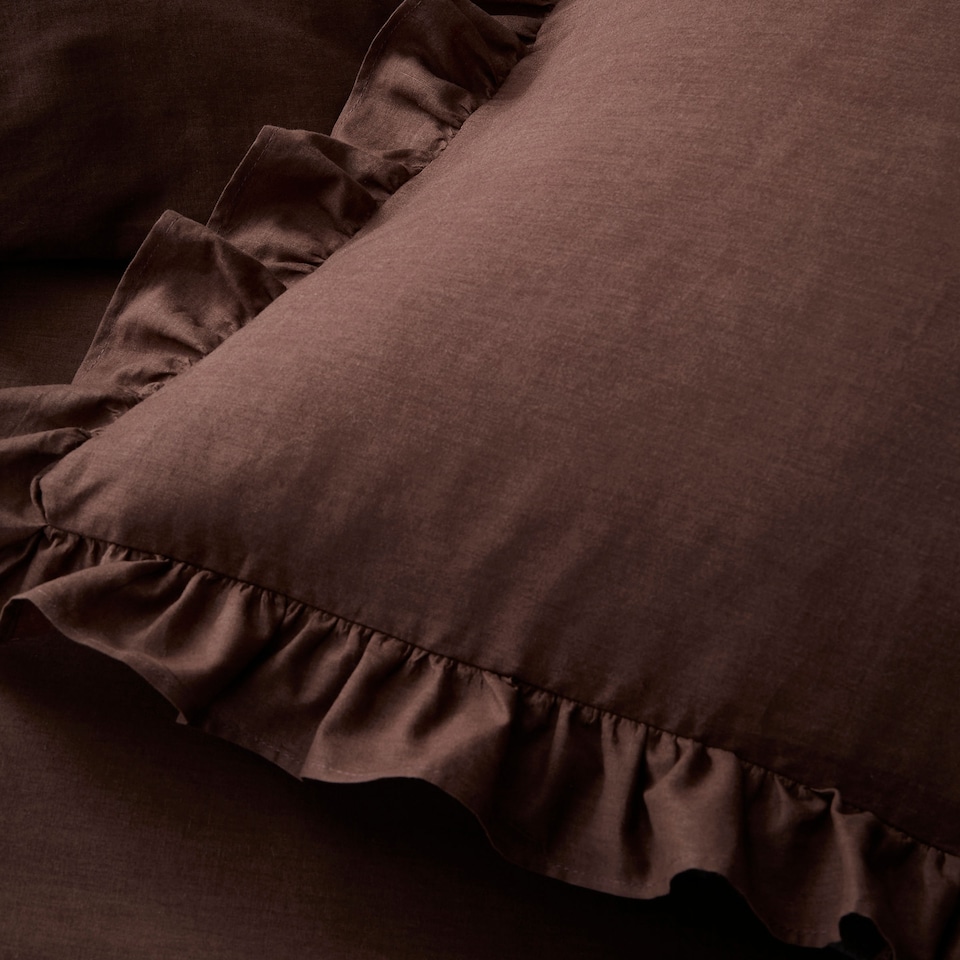 image 1 of Appletree Cassia Frill Duvet Cover Set Chocolate