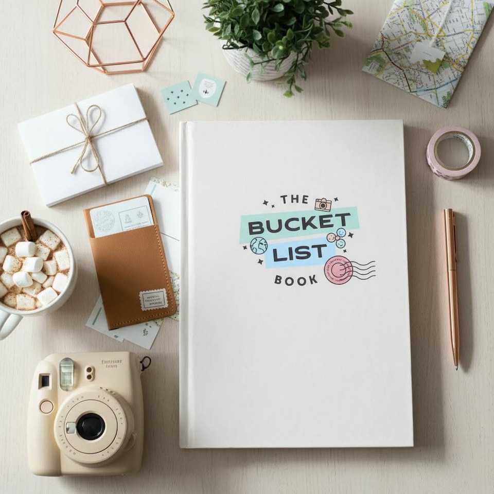 image 1 of Bucket List Journal Hardcover Travel Dreams, Adventures & Memory Book Gift