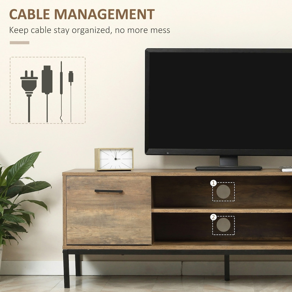 image 1 of HOMCOM TV Stand for TV up to 50 Inches with Storage Coffee