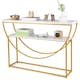 image 1 of COSTWAY 2-Tier Faux Marble Top Console Entryway Table White