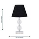 image 4 of Chrome Two Ball Table Lamp with Black Shade Chrome | Black