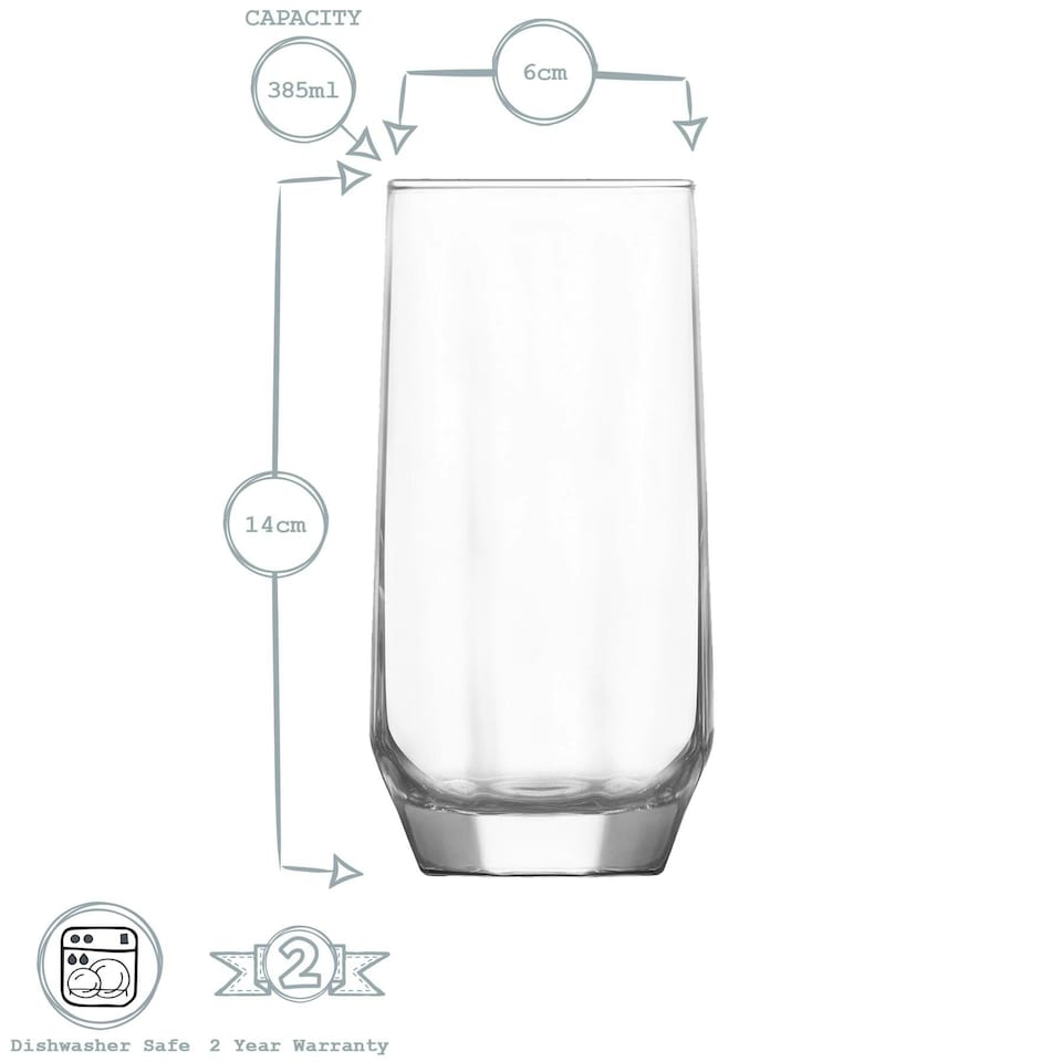 image 1 of LAV 12 Piece Diamond Glassware Set - - Clear Clear
