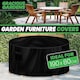 image 2 of Gracious Gardens Round 190x80cm Waterproof Round Furniture Cover Black
