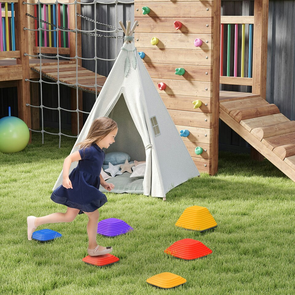 image 1 of AIYAPLAY Balance Stepping Stones, 6-Piece Sensory Toy for Ages 3-8 Years