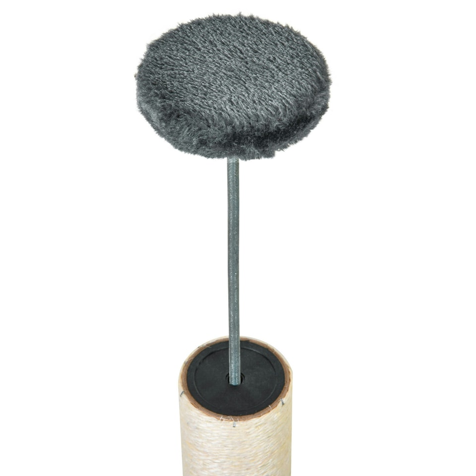 image 1 of PawHut Floor to Ceiling Cat Tree Adjustable Height 220-265cm, Dark Grey