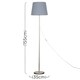 image 3 of ValueLights Charlie Chrome Table Lamp with White Shade Grey