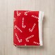 image 4 of BHS Christmas Candy Cane Throw with Sherpa Back, Red | Red | Red | 1