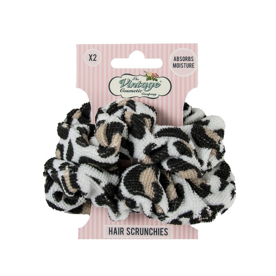 Vintage Cosmetic Company Leopard Hair Scrunchies Pack of 2