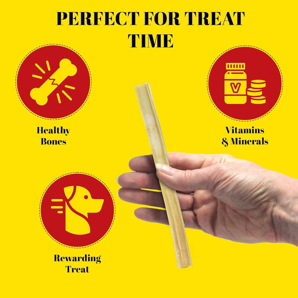 image 1 of Howlers 20 x  Natural Dog Rawhide Rolls Sticks Chews Treat Extra Long 25 cm