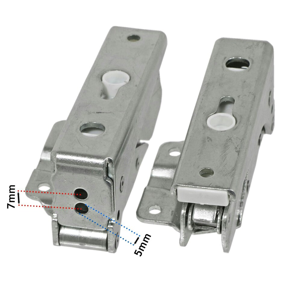 image 1 of SPARES2GO Integrated Hinges compatible with IKEA CDA Caple Tecnik Fridge Freezer Door Hinge 3905 3362 3363 5.0 41,5 Silver
