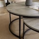 image 7 of Nest of 2 Grey Tables Round Stackable Side Unit Industrial Living Room Furniture