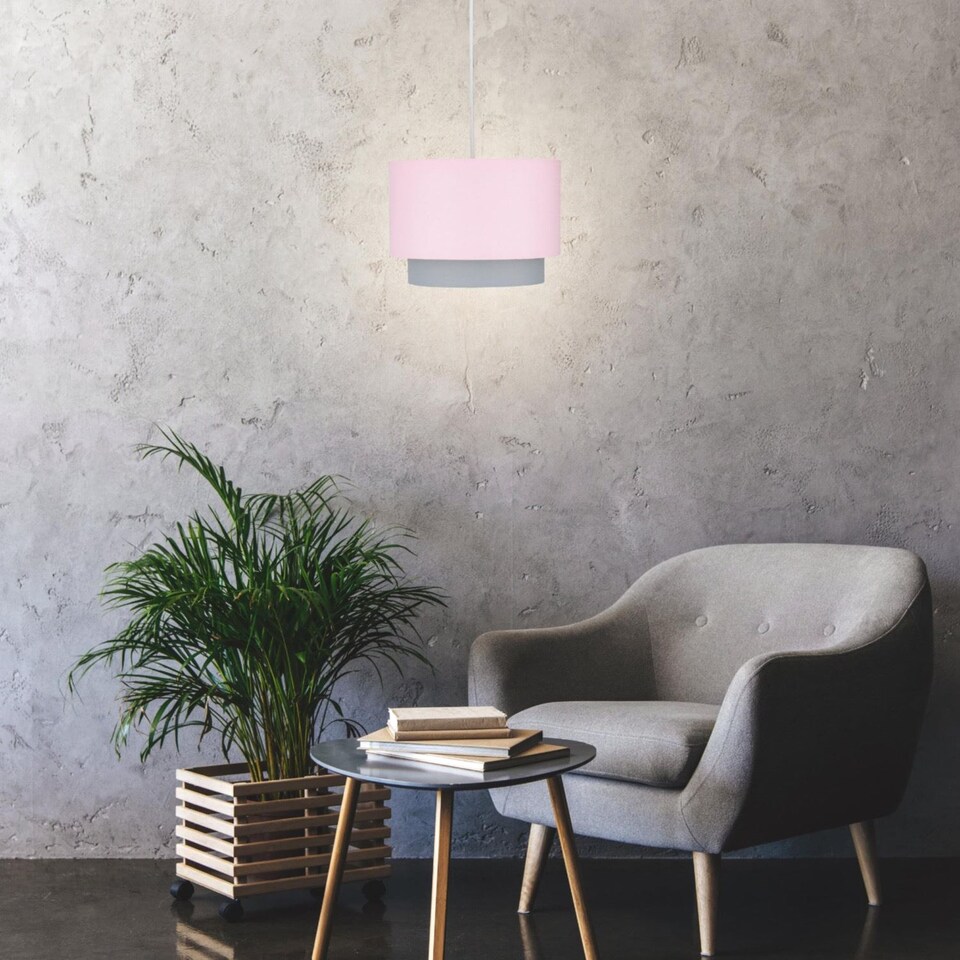 image 1 of Pink & Grey 2 Tier Light Shade | Pink | Medium | 1