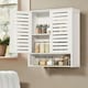 image 5 of Wooden Bathroom Wall Storage Cabinet Organiser White White