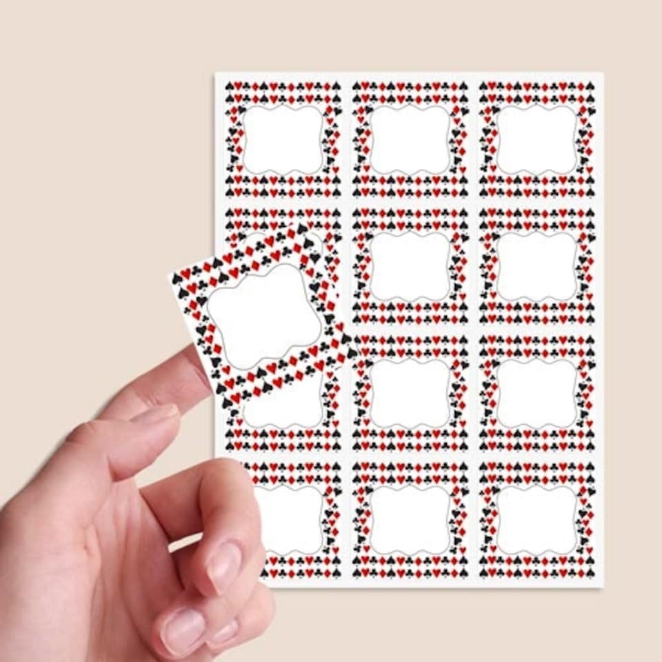 image 1 of Casino Design 65mm Square Sticker sheet of 12