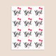 image 3 of Team Girl Gender Reveal Square Stickers 65mm - Sheet of 12