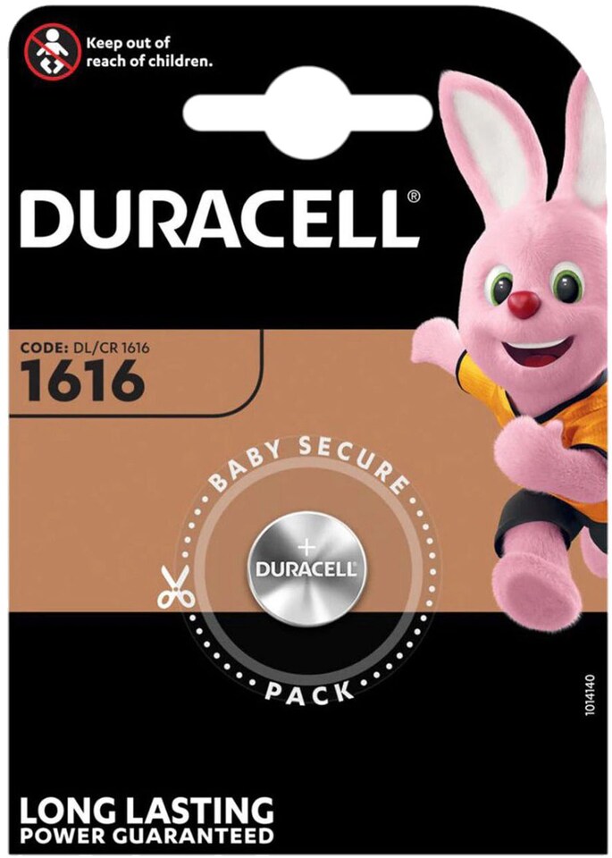 Duracell CR1616 Lithium Battery, Pack of 1 | Chrome | Built-in Lithium-ion (Li-ion) | 1