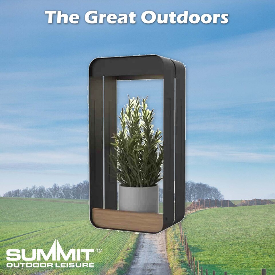 image 1 of vfm-estore Solar Wall Light & Planter, Warm White, 16cm x 34cm
