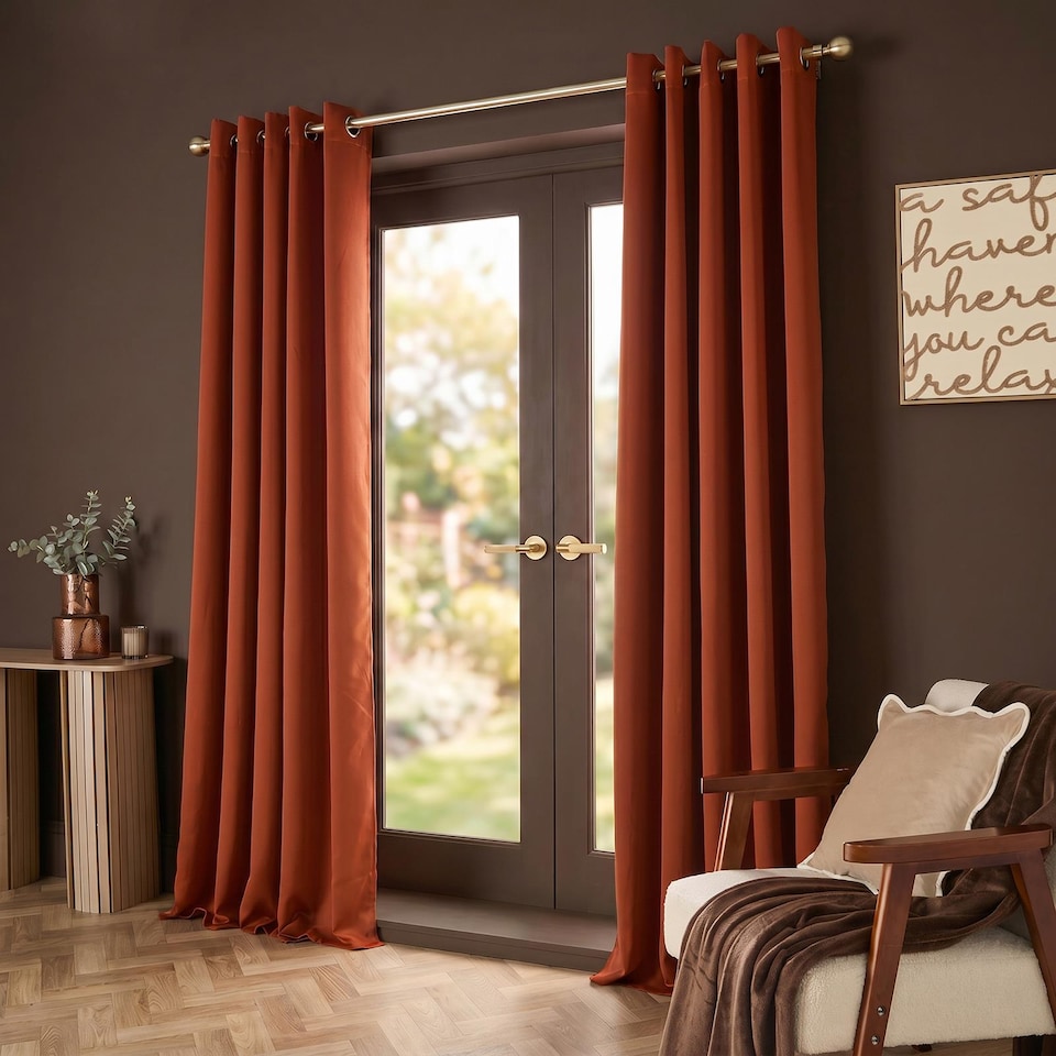 image 1 of OHS Essentials Eyelet Blackout Thermal Curtain Pair - 46x54 inch