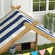 image 8 of Outsunny Sand Pit with Canopy, Blackboard, Toys, Sink, Seats, Flags for Kids