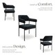 image 3 of Armchair Doe - durable fabric, black powder-coated legs, 120 kg load, 58 x 62 x 85 cm - Set of 2 Black | Woven Fabric Black/Black
