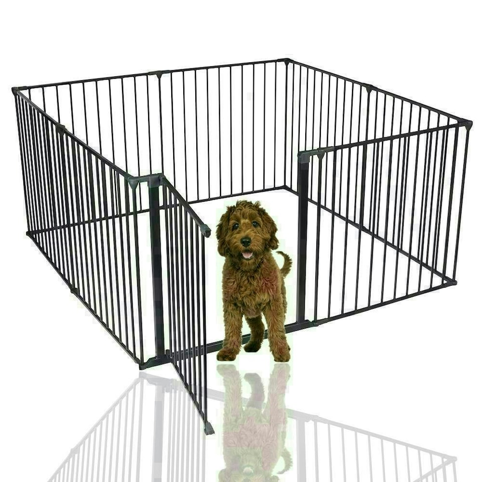 image 1 of Bettacare Pet Pen, 144cm x 144cm, Black, 70cm High, Dog Pen for Pets and Puppies, Dog Playpen suitable for Indoor and Outdoor use Black
