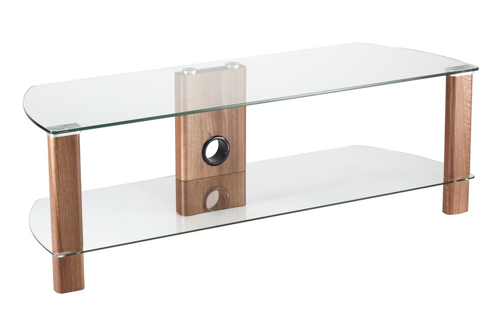 image 1 of Century TV-Stand Walnut Look/Glass, 1200mm | Brown | Walnut with clear glass | 72