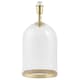 image 1 of First Choice Lighting Large Satin Brass and Glass Cloche Table Lamp Base Clear | Bronze